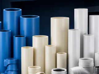 Cream CPVC pipes and fittings