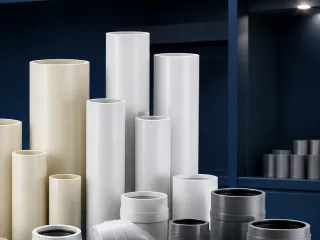White UPVC plumbing pipes