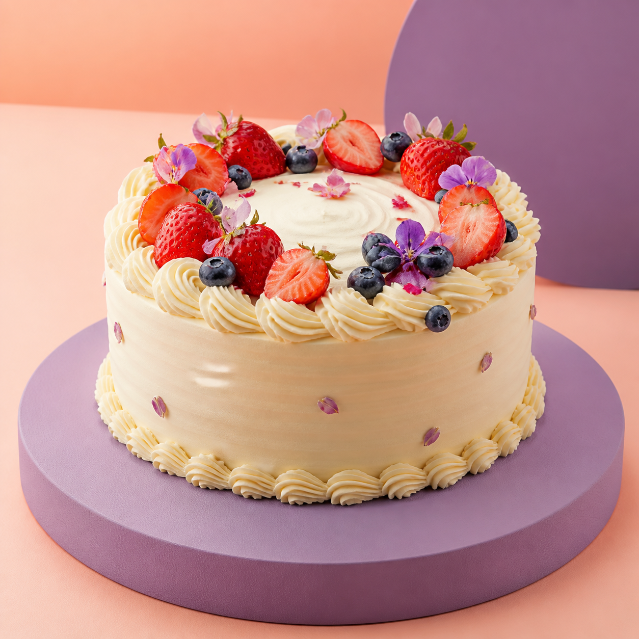 Vanilla berry designer cake
