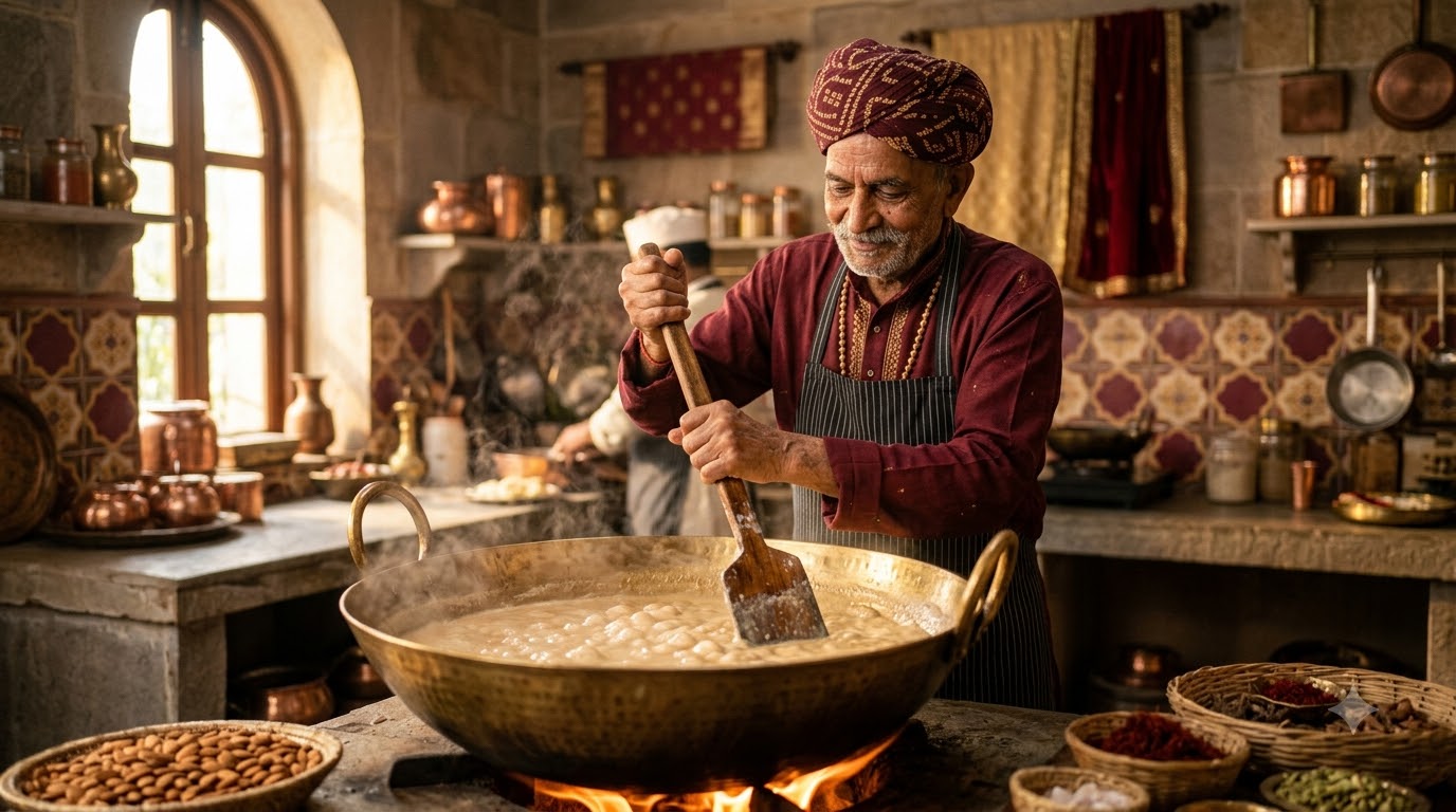 Traditional mithai preparation in our hygienic kitchen