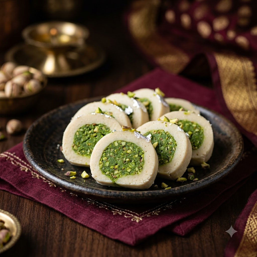 Winter special kaju pista rolls